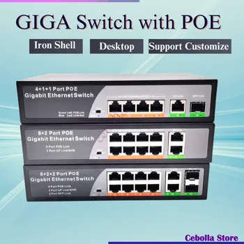 10/100/1000Mbps POE Gigabit Switch Ethernet Switch s SFP Slot optickú Sieť Prepínač pre IP Kamery/Wireless AP AI Smart Switch