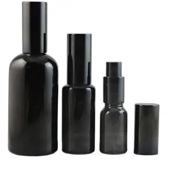 10 ML 15ML 30 ML 50 ML 100 ML Prázdne Sklenené Parfum Spray Fľaša, DIY Elegantné Čierne Sklo Lotion Čerpadla Fľaše, Prázdne Emulzie Kontajner