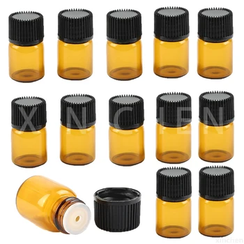 100ks Mini Esenciálny Olej, Fľaša, Amber, Sklenené Fľaše Medicíny Vzorky Ampulky Laboratórne Práškovou Reagenciou Kontajnerov 1ml 2ml 3ml 5ml