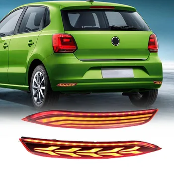 2 KS Zadný Nárazník Reflektorom Svetla Pre Volkswagen Polo Hatchback 2014 2015 2016 2017 2018 s 2 Funkcia JAZDY+BRZDENIA