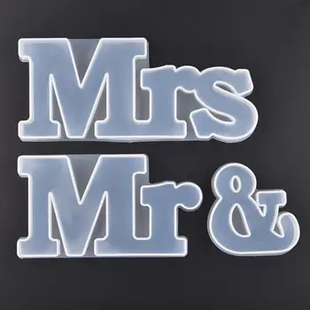 3ks/Set Abecedy, Mr & Mrs List Silikónové Formy Šperky Súpravy na Výrobu Pre KUTILOV, Epoxidové Živice Remesiel Casting Mold