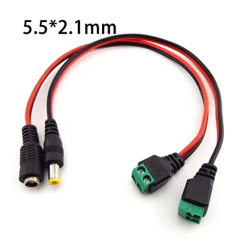 5.5*2.1 mm, 12V DC Muž Žena Zapojte Kábel DC Konektor Konektor Predĺženie Kábla pre LED Svetelné Pásy CCTV Kamery