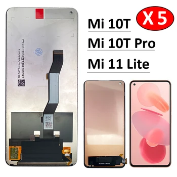 5 ks/Veľa, Nové Pre Xiao Mi 11 Lite 5G LCD Displej Dotykový Displej Digitalizátorom. Montáž Pre Xiao Mi 10 TON Pro Obrazovke