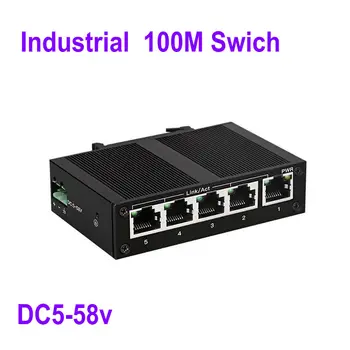 5 Portov 10/100Mbps Fast Prepnúť RJ45 Kovovým plášťom Nespravovaná Siete Ethernet Splitter
