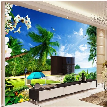 beibehang 3d nástenné maľby, tapety pláži názory pozadie nástenné maľby TV pozadie tapetu obývacia izba, spálňa vodopád nástenné maľby