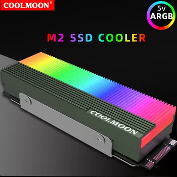 COOLMOON M. 2 SSD Chladnejšie ARGB ssd Pevný Disk Chladič M2 2280 Radiátor PC Vodné Chladenie 5V AURA SYNC