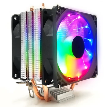 CPU Chladič Dvojité Medenými Tichý AMD1155 Stolný Počítač 1150 1151 Ventilátor CPU