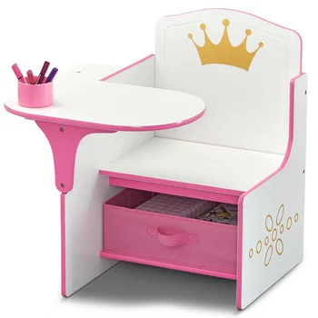 Delta Deti Princezná Koruny Stolička, Stôl s úložným Bin, Greenguard Gold Certified stôl a stoličky set pre deti