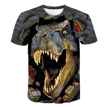 Deti Krátky Rukáv T-Shirts Cartoon Dinosaura Jurský Park 3D Tlač T shirt Dieťa, Chlapec, Dievča Deti Letné Oblečenie Bežné Tee Top