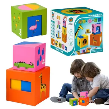Deti Papierová Skladačka Puzzle, Hračky Cartoon Zvieratá Montessori Mozgu Školenie Hry Pre Deti Nad 2 Roky Skôr Náučné Hračky