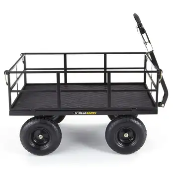GOR1200 - 9 Kubických Stôp Ťažkých Oceľových Utility Wagon Košíka, Čierna