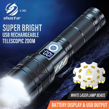 High Power LED Baterka Nepremokavé Zoom Horák, Kempovanie, Rybárske Svietidla USB Nabíjateľné 26650 Svetlá s Výkonom Displej