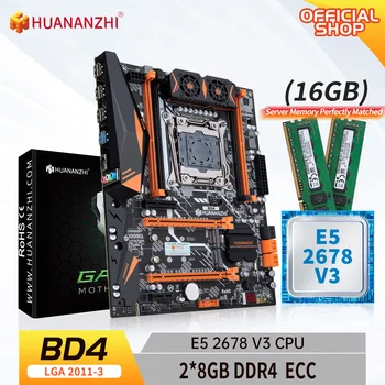 HUANANZHI X99 BD4 LGA 2011-3 XEON X99 základná Doska s procesorom Intel E5 2678 v3 s 2*8G DDR4 pamäte ECC combo kit set NVME NGFF