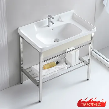 Keramické Umývadlo Poschodí Typ Umývadlo Integrované Balkón, Kúpeľňa Umývadlo Moderný Jednoduchý Držiak Povodí