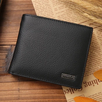 Kožené pánske Peňaženky Poistného Produktu pánske Krátke Kožené Peňaženky Black Peňaženka