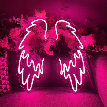 LED Angel Wings Neónový nápis Vlastné Pár Krídel Led, Neónové Svetlo, Prihláste Stenu Decor Svadobné Party Bar Osobné Neónové Lampy Dievčatá Darček