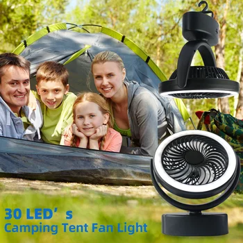 LETOUR Outdoor Camping Svietidlo s Fanúšikov USB Nabíjateľné Visí Stan Vnútorné Osvetlenie LED stolná Lampa Stojaca
