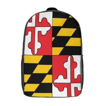 Maryland Vlajkou 17 Palcové Ramenný Batoh Ročník Letných Táborov Zábavné Grafické Firma Útulné Batohu