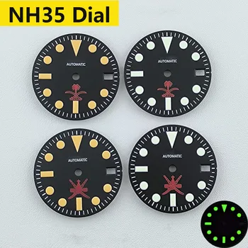 NH35 dial Hodinky ciferník S dial zelený svetelný dial Vhodné pre NH35 NH36 sledovať pohyb príslušenstvo Hodinky repair tool