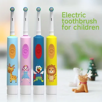 Nový Detí Elektrická zubná Kefka zubná Kefka na Batérie Cartoon Rotujúcich Malých Hlavu 4-14 Rokov, Deti je Napájaný Kefka