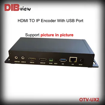 NOVÝ Streamingový HDMI H. 264 H. 265 IPTV Encoder OTV-UX2 S USB portom