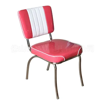 O57Bright červené a biele kožené zodpovedajúce farby jedálenské stoličky hudby reštaurácia clear panel z nehrdzavejúcej ocele jedálenské stoličky tému resta