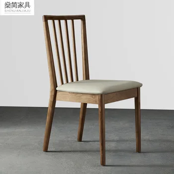 OK Moderný jednoduchý domov Nordic tému reštaurácia masívneho dreva kožené handričkou stoličke mriežky stolice voľný čas kreatívne čistá červená