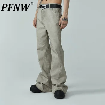 PFNW Micro Horela Jeans pánske Nové Darkwear Bežné Džínsové Nohavice Voľné Širokú Nohu, Módne High Street jednofarebné Nohavice 12Z4127