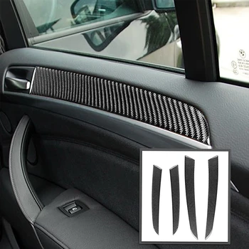 Pre BMW X5 E70 2006-2013 Accesorios Para Vehículos Uhlíkových Vlákien Interiér Auto Door Rukoväť Panel Kryt Výbava Pásy Nálepky