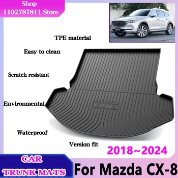 pre Mazda CX-8 Príslušenstvo 2023 2024~2018 CX8 CX 8 Kufri Podlahové Rohože Čalúnený Nepremokavé Ochranu TPE Materiálu, Skladovanie Pad