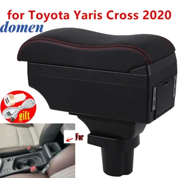 Pre Toyota Yaris Kríž Opierkou box 2020 2021 2022 Častí Interiéru Retrofit Auto Opierkou Centrum Úložný box s USB LED svetlo
