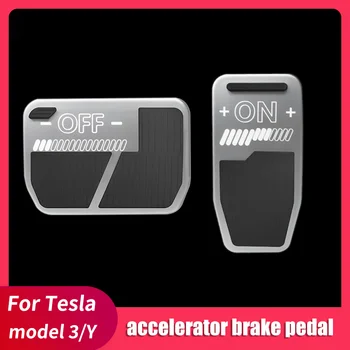 Qtu kovové brzdový pedál akcelerátora hliníkovej zliatiny prepínač príslušenstvo pre Tesla Model 3 Y