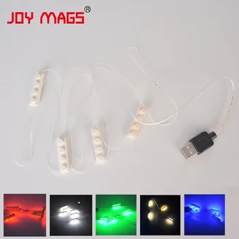 RADOSŤ MAGS Farebné LED stavebným Príslušenstvom Hračka 1pcs 6 Sériové Svetlo USB Napájanie Kompatibilný s Dekorácie