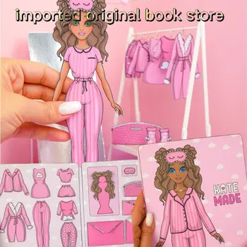 Ružové dievča bábiku kostým zmeniť pokojné knihy detské vzdelávacie hračky ručné DIY dekompresný materiál pack