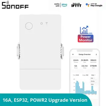 SONOFF POW Pôvodu 16A, Wifi, Smart Power Meter Prepnutie Aktuálneho Napätia v Reálnom čase Kumulatívna Spotreba Energie S Alexa Google