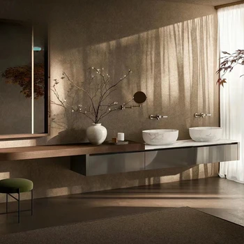 Svetlo luxusné jednoduché moderného masívneho dreva bridlice kúpeľňa skrine kombinované wc, umývadlo umývadlo umývadlo umývadlo umývadlo umývadlo umývadlo na stenu
