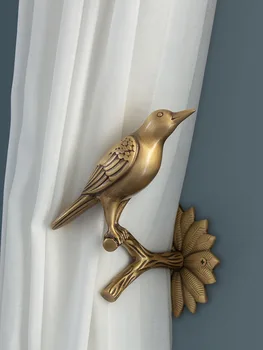 Svetlo Luxusné Retro Mosadz Opony Háčik Osobné Tvorivé Vták Opony Pracky Opony Súbor