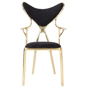 Taliansky ľahké luxusné dizajnér čistej medi jedálenské stoličky opierke, stôl stoličky villa club model miestnosti, jediný voľný čas stoličky customizati