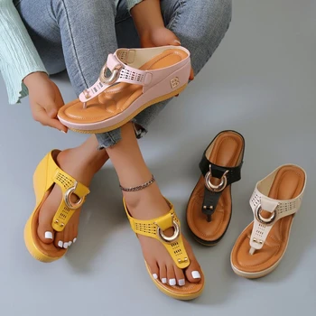 Topánky dámske Letné Nové Pláži Prst Klin Sandále a Papuče dámske Sandále Bežné Flip-flop Sandále Ženy Platforma Topánky