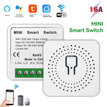 Tuya Mini WiFi Smart Switch Život DIY 2 Spôsob Kontroly 16A Vzdialený Hlas Časovač Ovládanie Smart Home Prepínače Pracujú Pre Alexa Domovská stránka Google