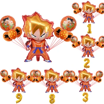 Tému Dragon Ball Z Anime Obrázok Son Goku Narodeninové Balóny Sady Strana Navrhne Latex Fólie Globos Deti Festivel Party Dekorácie
