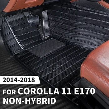 Uhlíkové Vlákna Podlahové Rohože Pre Toyota Corolla（11. Gen.） E170 Non-Hybrid 2014-2018 15 16 17 Nohy Koberec Auto Interiérové Doplnky