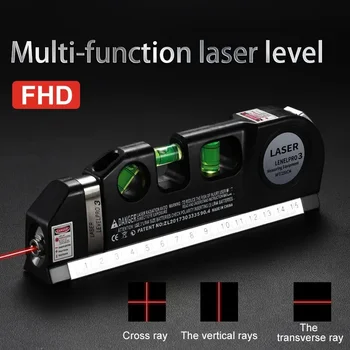 Viacúčelový Laserový Pravítko Laser LV03 Multifunkčné Laserové Úrovni a vodováhy Metrika Vládcov Laser priamka Horizont