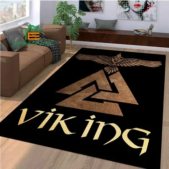 Viking Logo Vzor Koberce pre Spálne, Obývacia Izba, Kuchyňa, Podlahové Rohože Domova Non-Slip Poschodí Podložku Koberec 14 Veľkostí
