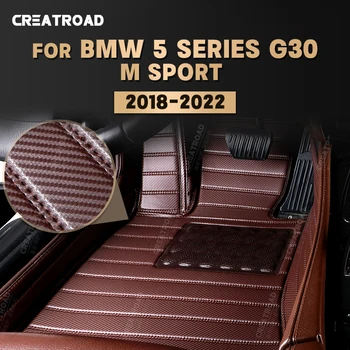 Vlastné Uhlíkových Vlákien Podlahové Rohože Pre BMW 5 Series /5 Série M šport G30 2018-2022 19 20 21 Nohy Koberec Auto Interiérové Doplnky
