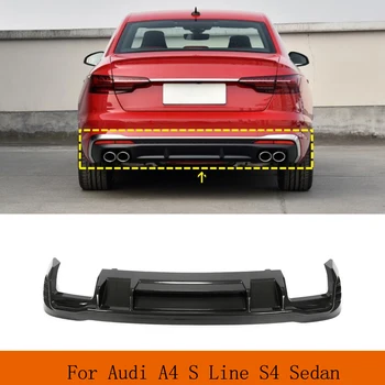 Zadný Nárazník Spojler, Difúzor Pery Pre Audi A4 S Line S4 Sedan 2020-2022 Suché Uhlíkových Vlákien Nárazníka Štiepačky Zadný Difúzor Pery